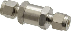 Parker - 1/4" Stainless Steel Check Valve - Inline, Comp x Comp, 6,000 WOG - Industrial Tool & Supply