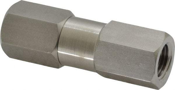 Parker - 1/4" Stainless Steel Check Valve - Inline, FNPT x FNPT, 6,000 WOG - Industrial Tool & Supply