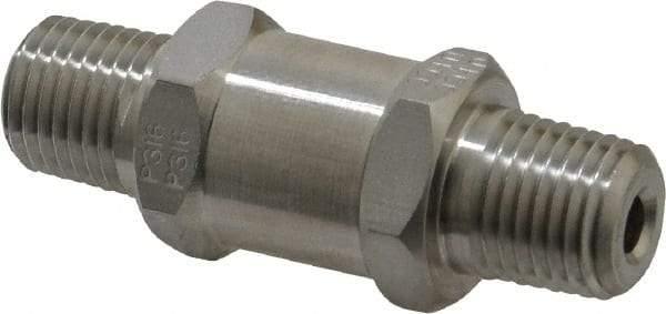 Parker - 1/4" Stainless Steel Check Valve - Inline, MNPT x MNPT, 6,000 WOG - Industrial Tool & Supply