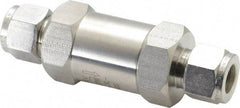 Parker - 1/2" Stainless Steel Check Valve - Inline, Comp x Comp, 6,000 WOG - Industrial Tool & Supply