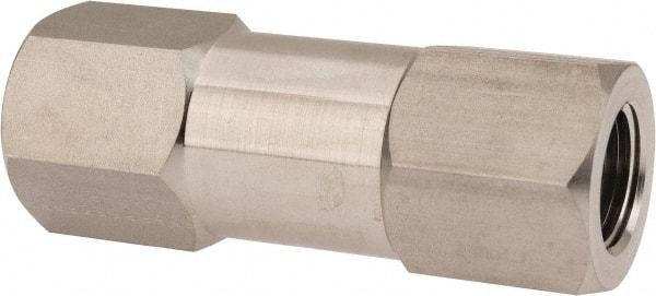 Parker - 1/2" Stainless Steel Check Valve - Inline, FNPT x FNPT, 6,000 WOG - Industrial Tool & Supply