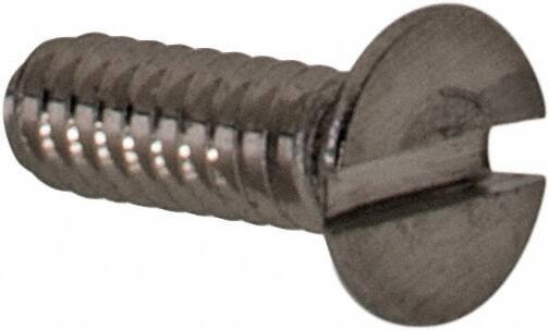Value Collection - M1.6x0.35 Metric Coarse, 5mm OAL Slotted Drive Machine Screw - Flat Head, Grade 18-8 & A2 Stainless Steel, Uncoated, Without Washer - Industrial Tool & Supply