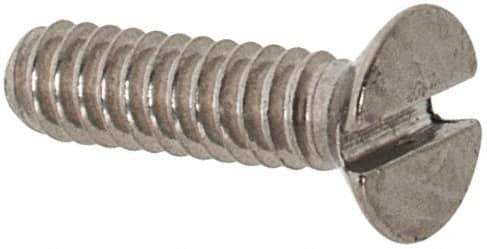 Value Collection - M1.6x0.35 Metric Coarse, 6mm OAL Slotted Drive Machine Screw - Flat Head, Grade 18-8 & A2 Stainless Steel, Uncoated, Without Washer - Industrial Tool & Supply