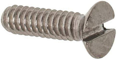 Value Collection - M1.6x0.35 Metric Coarse, 6mm OAL Slotted Drive Machine Screw - Flat Head, Grade 18-8 & A2 Stainless Steel, Uncoated, Without Washer - Industrial Tool & Supply