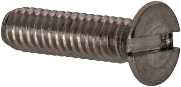 Value Collection - M2x0.40 Metric Coarse, 8mm OAL Slotted Drive Machine Screw - Flat Head, Grade 18-8 & A2 Stainless Steel, Uncoated, Without Washer - Industrial Tool & Supply