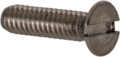 Value Collection - M2x0.40 Metric Coarse, 8mm OAL Slotted Drive Machine Screw - Flat Head, Grade 18-8 & A2 Stainless Steel, Uncoated, Without Washer - Industrial Tool & Supply