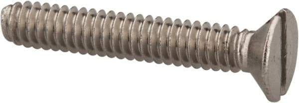 Value Collection - M2x0.40 Metric Coarse, 12mm OAL Slotted Drive Machine Screw - Flat Head, Grade 18-8 & A2 Stainless Steel, Uncoated, Without Washer - Industrial Tool & Supply