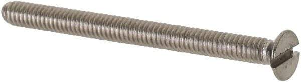 Value Collection - M2x0.40 Metric Coarse, 25mm OAL Slotted Drive Machine Screw - Flat Head, Grade 18-8 & A2 Stainless Steel, Uncoated, Without Washer - Industrial Tool & Supply