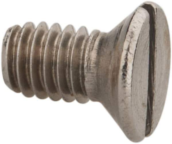 Value Collection - M2.5x0.45 Metric Coarse, 5mm OAL Slotted Drive Machine Screw - Flat Head, Grade 18-8 & A2 Stainless Steel, Uncoated, Without Washer - Industrial Tool & Supply