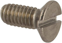 Value Collection - M2.5x0.45 Metric Coarse, 6mm OAL Slotted Drive Machine Screw - Flat Head, Grade 18-8 & A2 Stainless Steel, Uncoated, Without Washer - Industrial Tool & Supply