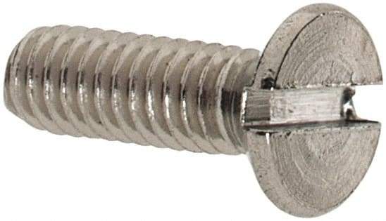 Value Collection - M2.5x0.45 Metric Coarse, 8mm OAL Slotted Drive Machine Screw - Flat Head, Grade 18-8 & A2 Stainless Steel, Uncoated, Without Washer - Industrial Tool & Supply