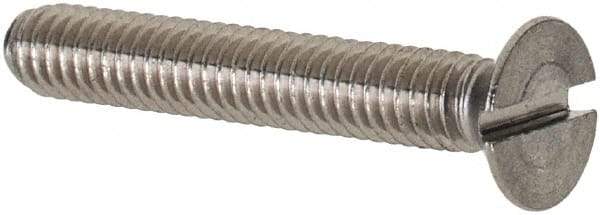 Value Collection - M2.5x0.45 Metric Coarse, 16mm OAL Slotted Drive Machine Screw - Flat Head, Grade 18-8 & A2 Stainless Steel, Uncoated, Without Washer - Industrial Tool & Supply