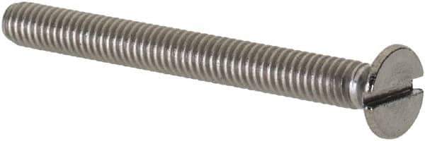 Value Collection - M2.5x0.45 Metric Coarse, 25mm OAL Slotted Drive Machine Screw - Flat Head, Grade 18-8 & A2 Stainless Steel, Uncoated, Without Washer - Industrial Tool & Supply