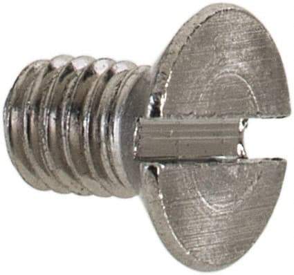 Value Collection - M3x0.50 Metric Coarse, 5mm OAL Slotted Drive Machine Screw - Flat Head, Grade 18-8 & A2 Stainless Steel, Uncoated, Without Washer - Industrial Tool & Supply