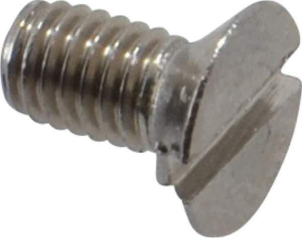 Value Collection - M3x0.50 Metric Coarse, 6mm OAL Slotted Drive Machine Screw - Flat Head, Grade 18-8 & A2 Stainless Steel, Uncoated, Without Washer - Industrial Tool & Supply