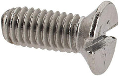 Value Collection - M3x0.50 Metric Coarse, 8mm OAL Slotted Drive Machine Screw - Flat Head, Grade 18-8 & A2 Stainless Steel, Uncoated, Without Washer - Industrial Tool & Supply