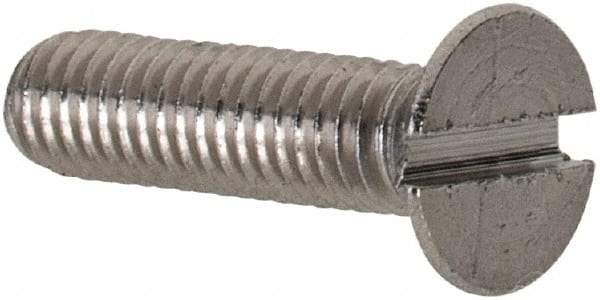 Value Collection - M3x0.50 Metric Coarse, 12mm OAL Slotted Drive Machine Screw - Flat Head, Grade 18-8 & A2 Stainless Steel, Uncoated, Without Washer - Industrial Tool & Supply