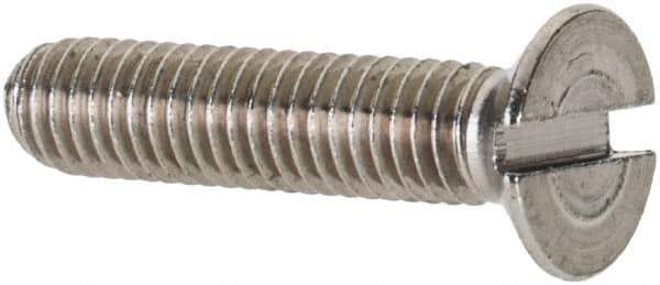 Value Collection - M3x0.50 Metric Coarse, 14mm OAL Slotted Drive Machine Screw - Flat Head, Grade 18-8 & A2 Stainless Steel, Uncoated, Without Washer - Industrial Tool & Supply