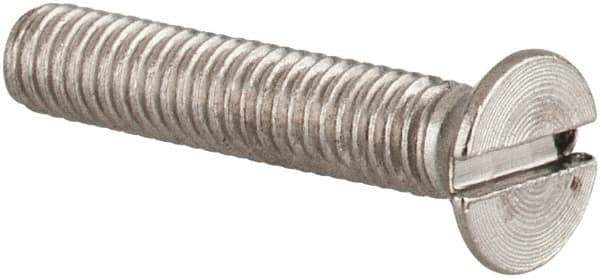 Value Collection - M3x0.50 Metric Coarse, 16mm OAL Slotted Drive Machine Screw - Flat Head, Grade 18-8 & A2 Stainless Steel, Uncoated, Without Washer - Industrial Tool & Supply