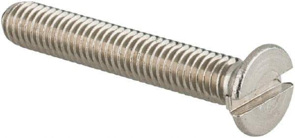 Value Collection - M3x0.50 Metric Coarse, 20mm OAL Slotted Drive Machine Screw - Flat Head, Grade 18-8 & A2 Stainless Steel, Uncoated, Without Washer - Industrial Tool & Supply
