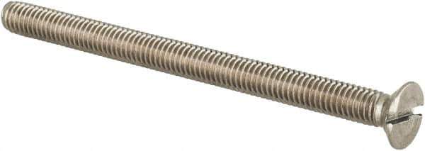 Value Collection - M3x0.50 Metric Coarse, 40mm OAL Slotted Drive Machine Screw - Flat Head, Grade 18-8 & A2 Stainless Steel, Uncoated, Without Washer - Industrial Tool & Supply