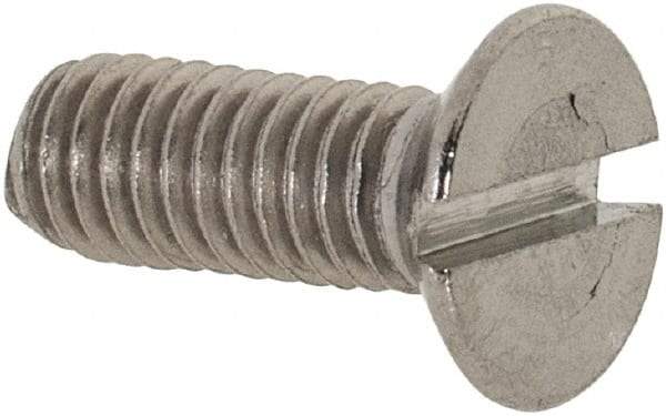 Value Collection - M3.5x0.60 Metric Coarse, 10mm OAL Slotted Drive Machine Screw - Flat Head, Grade 18-8 & A2 Stainless Steel, Uncoated, Without Washer - Industrial Tool & Supply