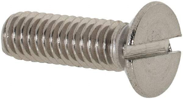 Value Collection - M3.5x0.60 Metric Coarse, 12mm OAL Slotted Drive Machine Screw - Flat Head, Grade 18-8 & A2 Stainless Steel, Uncoated, Without Washer - Industrial Tool & Supply