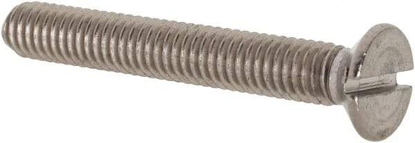 Value Collection - M3.5x0.60 Metric Coarse, 25mm OAL Slotted Drive Machine Screw - Flat Head, Grade 18-8 & A2 Stainless Steel, Uncoated, Without Washer - Industrial Tool & Supply