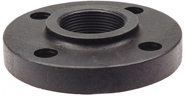 NIBCO - 1-1/4" Pipe, 4-5/8" OD, Polypropylene Threaded Pipe Flange - Schedule 80, Black - Industrial Tool & Supply
