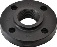 NIBCO - 1-1/2" Pipe, 5" OD, Polypropylene Threaded Pipe Flange - Schedule 80, Black - Industrial Tool & Supply