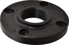 NIBCO - 2" Pipe, 6" OD, Polypropylene Threaded Pipe Flange - Schedule 80, Black - Industrial Tool & Supply