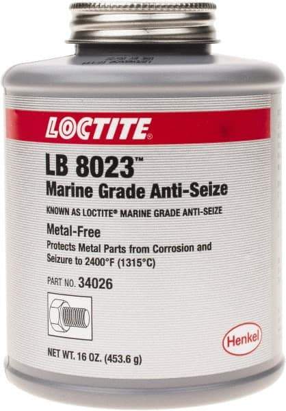 Loctite - 16 oz Brush Top Anti-Seize Anti-Seize Lubricant - Calcium Sulfonate, 2,400°F - Industrial Tool & Supply