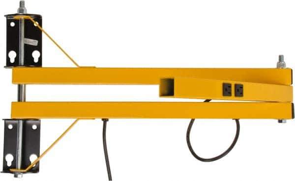 TPI - 40" Long, Steel Task & Machine Light Mounting Arm - Yellow, For Use with Dock Lights - Industrial Tool & Supply