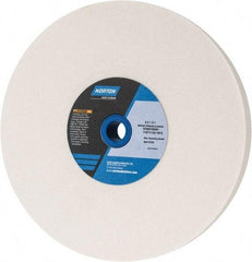 Norton - 60 Grit Aluminum Oxide Bench & Pedestal Grinding Wheel - 8" Diam x 1" Hole x 1" Thick, 3600 Max RPM, J Hardness, Medium Grade , Vitrified Bond - Industrial Tool & Supply