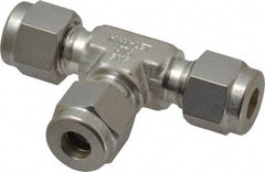 Ham-Let - 1/4" OD, Grade 316Stainless Steel Union Tee - Comp x Comp x Comp Ends - Industrial Tool & Supply