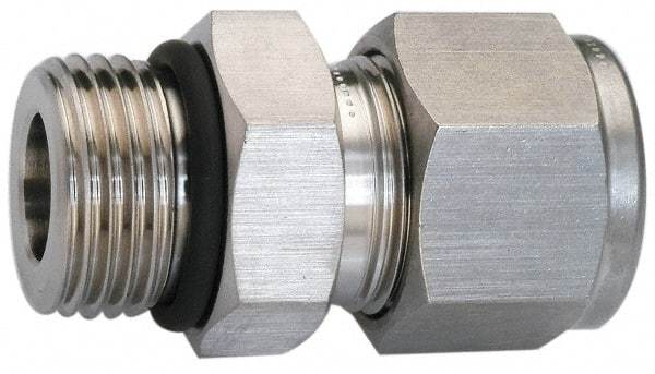Ham-Let - 3/4" OD, Grade 316Stainless Steel Male Connector - Comp x Male SAE Ends - Industrial Tool & Supply