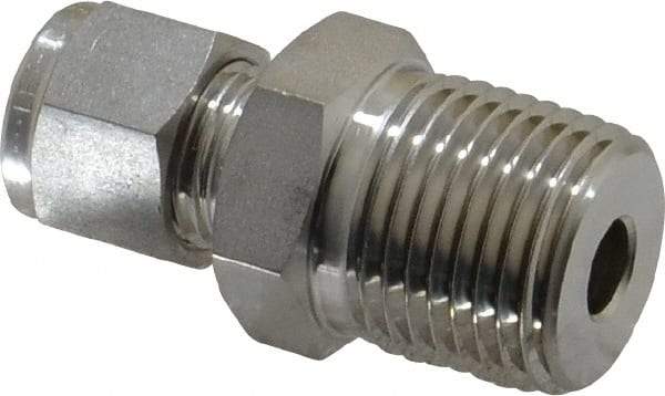 Ham-Let - 3/8" OD, Grade 316Stainless Steel Male Connector - Comp x MNPT Ends - Industrial Tool & Supply