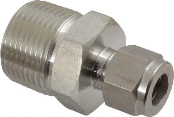 Ham-Let - 3/8" OD, Grade 316Stainless Steel Male Connector - Comp x MNPT Ends - Industrial Tool & Supply