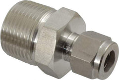 Ham-Let - 3/8" OD, Grade 316Stainless Steel Male Connector - Comp x MNPT Ends - Industrial Tool & Supply