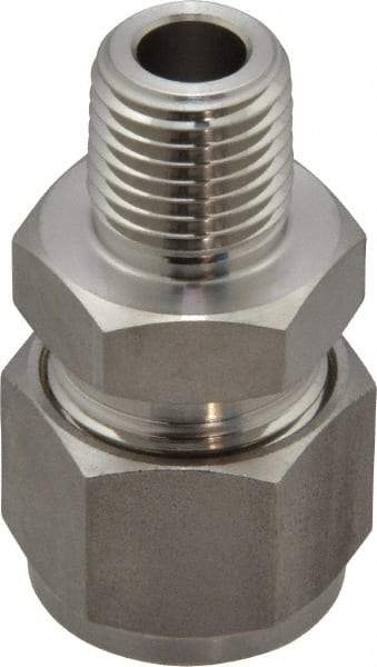 Ham-Let - 1/2" OD, Grade 316Stainless Steel Male Connector - Comp x MNPT Ends - Industrial Tool & Supply