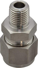 Ham-Let - 1/2" OD, Grade 316Stainless Steel Male Connector - Comp x MNPT Ends - Industrial Tool & Supply