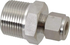 Ham-Let - 1/2" OD, Grade 316Stainless Steel Male Connector - Comp x MNPT Ends - Industrial Tool & Supply