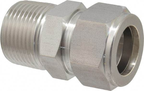Ham-Let - 3/4" OD, Grade 316Stainless Steel Male Connector - Comp x MNPT Ends - Industrial Tool & Supply