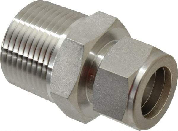 Ham-Let - 3/4" OD, Grade 316Stainless Steel Male Connector - Comp x MNPT Ends - Industrial Tool & Supply