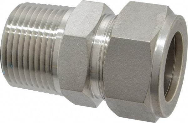 Ham-Let - 1" OD, Grade 316Stainless Steel Male Connector - Comp x MNPT Ends - Industrial Tool & Supply