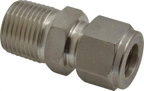 Ham-Let - 1/2" OD, Grade 316Stainless Steel Male Connector - Comp x MNPT Ends - Industrial Tool & Supply