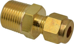 Ham-Let - 1/4" OD, Brass Male Connector - Comp x MNPT Ends - Industrial Tool & Supply