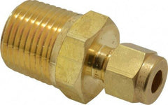 Ham-Let - 1/4" OD, Brass Male Connector - Comp x MNPT Ends - Industrial Tool & Supply