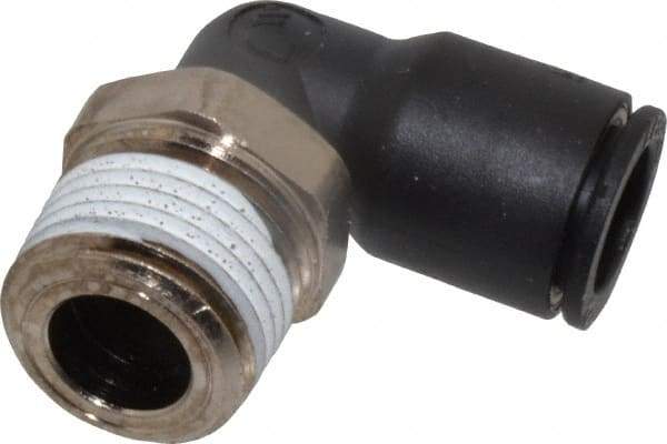 Legris - 12mm Outside Diam, 1/2 NPT, Nylon Push-to-Connect Tube Male Elbow - 290 Max psi, Tube to Male NPT Connection, Buna Nitrile O-Ring - Industrial Tool & Supply