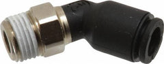 Legris - 6mm OD, 1/8 BSPT, Nylon/Nickel Plated Brass Push-to-Connect Male Elbow 45° - 290 Max psi - Industrial Tool & Supply